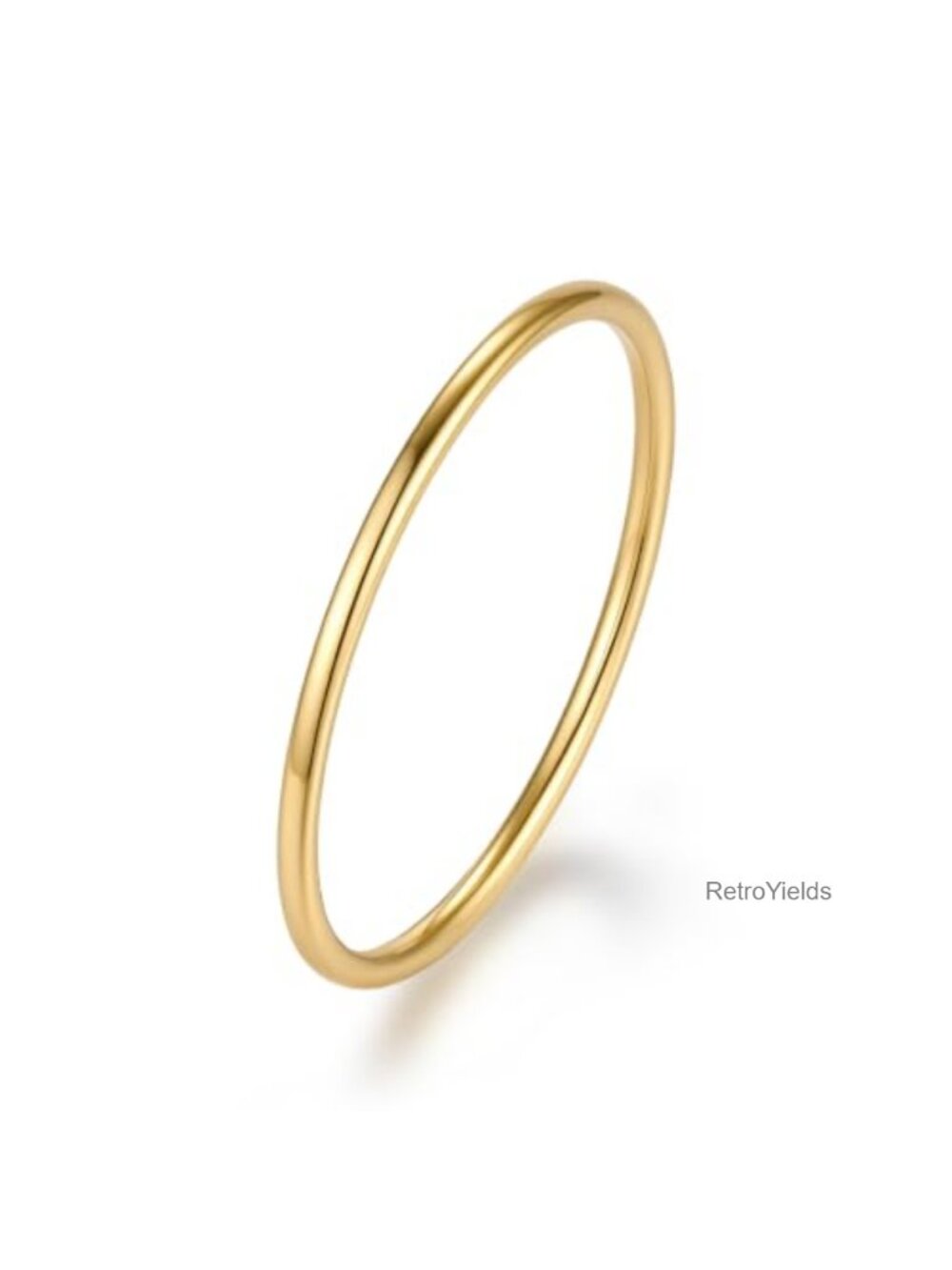 BORUO 14K Gold Plated Stainless Steel Wedding Band Stacking Ring